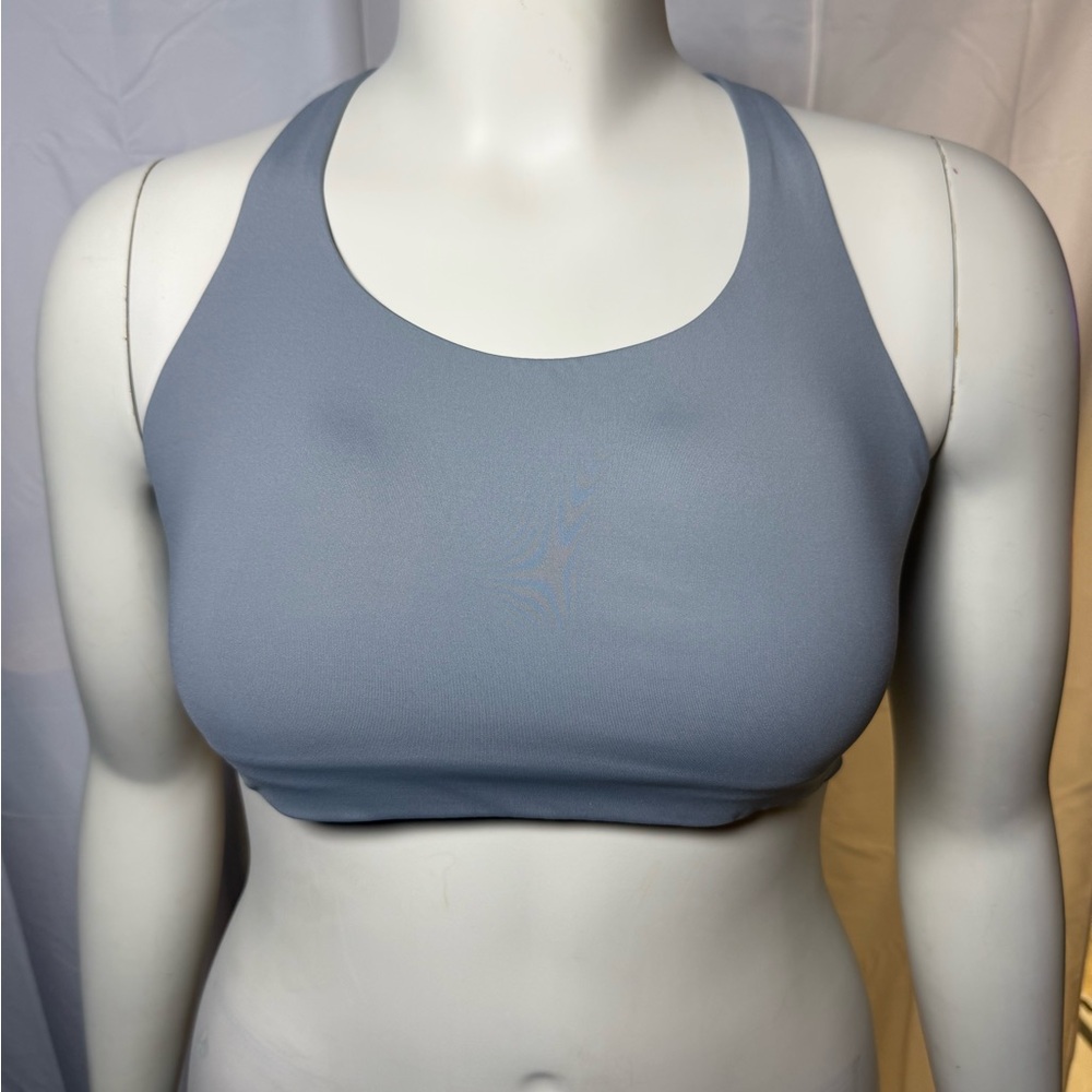 Lululemon Women's Sports Bra 36D Gray Solid Racerback Energy High Support
